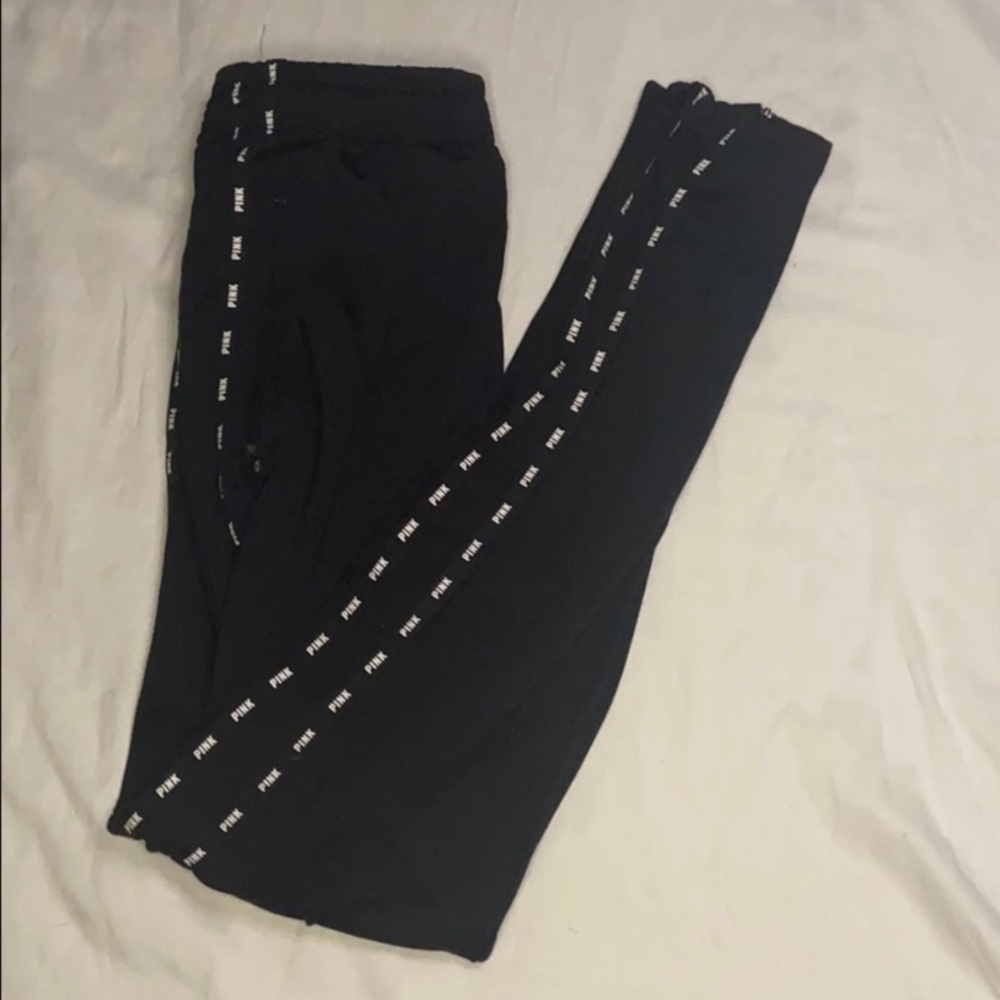 Pink Victoria’s Secret black Skinny Track Pant